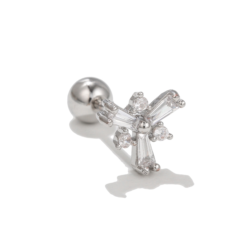 Khuyên Tai Hình Hoa Nhỏ Không Gây Dị Ứng Đính Đá zircon Thời Trang Cho Nữ