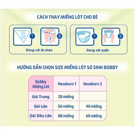 Miếng Lót Sơ Sinh Bobby Newborn 1 64 miếng