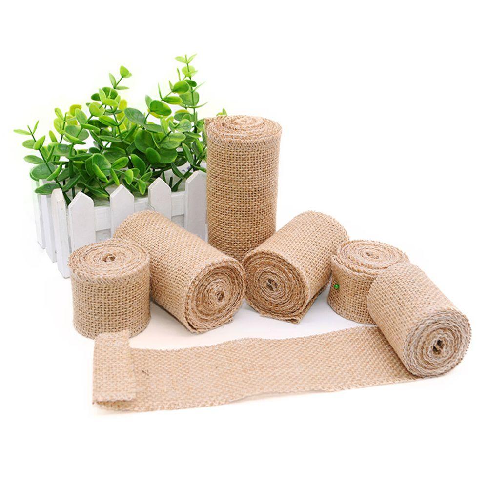 HECCEH 1 Cuộn Dây Ruy Băng Bằng Vải Bố Tự Nhiên Dài 2M Nhiều Màu Sắc