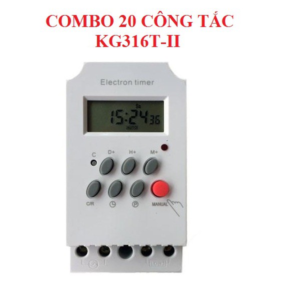 Công tắc hẹn giờ KG316T-II công suất lớn dùng cho máy bơm, động cơ dùng pin sạc cài 1 lần dùng quanh năm