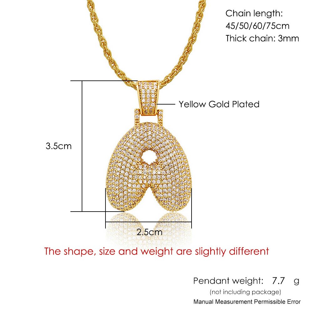 Dây chuyền Zhouyang OHP008 có mặt dây bằng thép không gỉ hình chữ cái phong cách Hip Hop cho nam nữ làm quà tặng năm mới