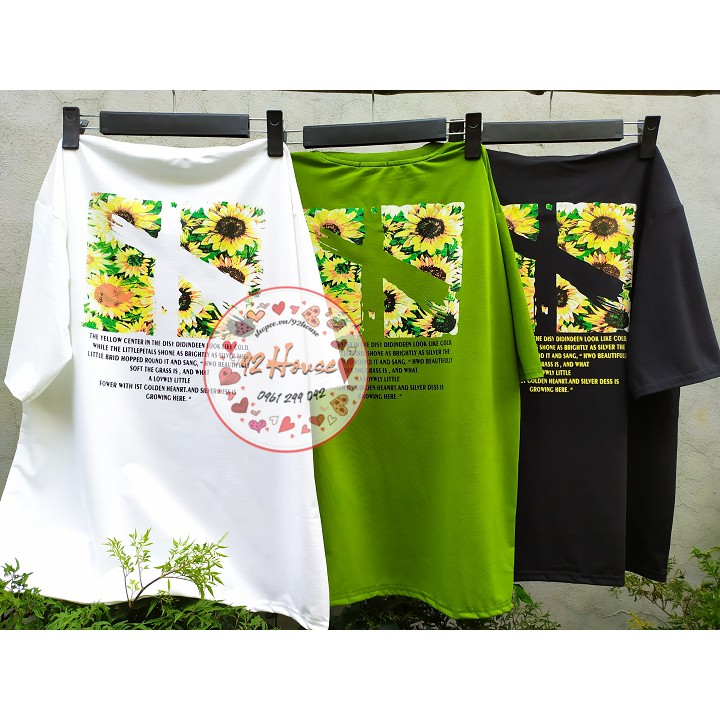 Áo thun nam nữ unisex hoa cúc form rộng tay lỡ năng động