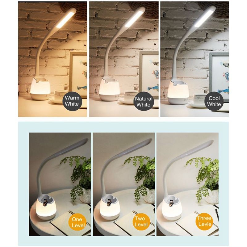 Đèn bàn học đèn ngủ pin sạc cao cấp nhiều chức năng tiện lợi