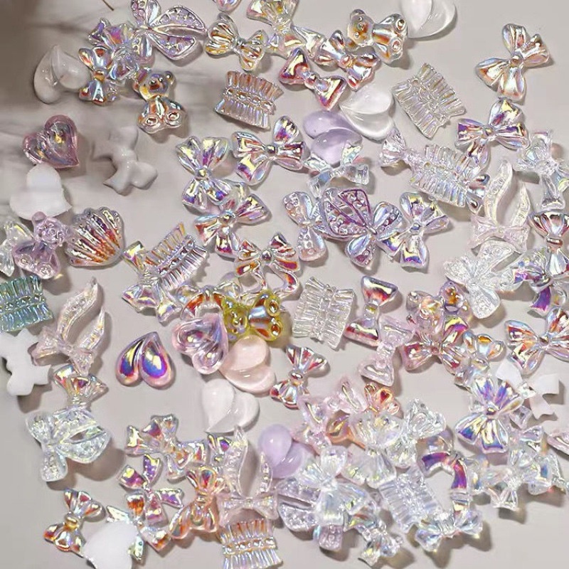 1 Hộp Phụ Kiện Đính Đá Trang Trí Móng Tay Họa Tiết Hoạt Hình Dễ Thương