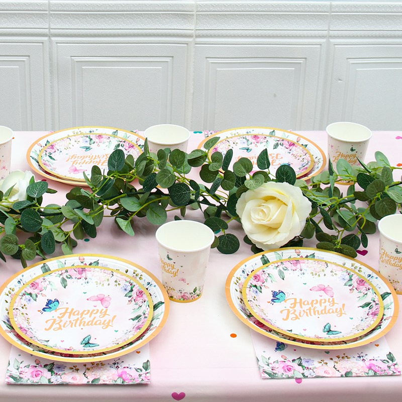 Bộ 10 Món Dụng Cụ Bàn Ăn Và Ống Hút Màu Sắc Trơn Dùng Một Lần Trang Trí Tiệc Sinh Nhật Bé