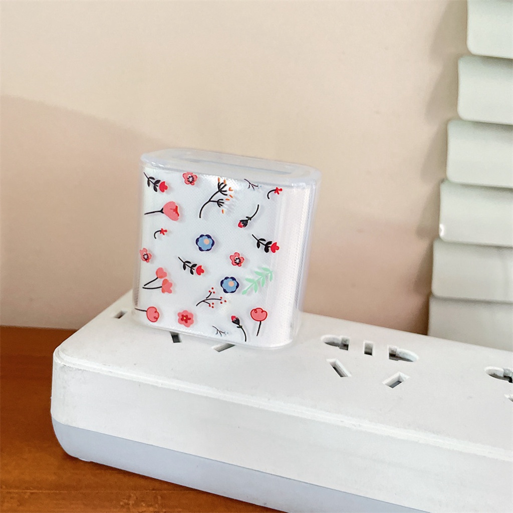 Vỏ Bọc Bảo Vệ Hộp Sạc Tai Nghe Apple 20 / 18w Bằng TPU Mềm Họa Tiết Hoa Và Starbucks Kaws Dễ Thương