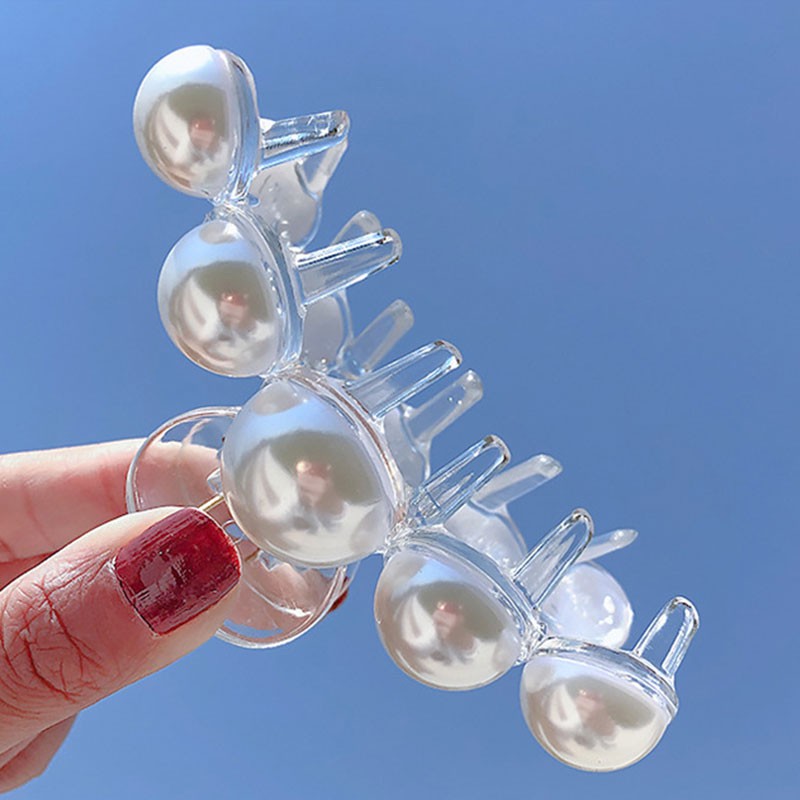 Kẹp gắp tóc đính ngọc trai nhân tạo họa tiết hình học thời trang cho nữ