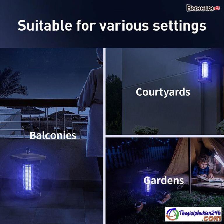 Đèn Bắt Muỗi Và Côn Trùng Ngoài Trời Baseus ACMWD-TA01 Pavilion Courtyard Mosquito Killer (365nm, IPX4, UV Light Mosquit