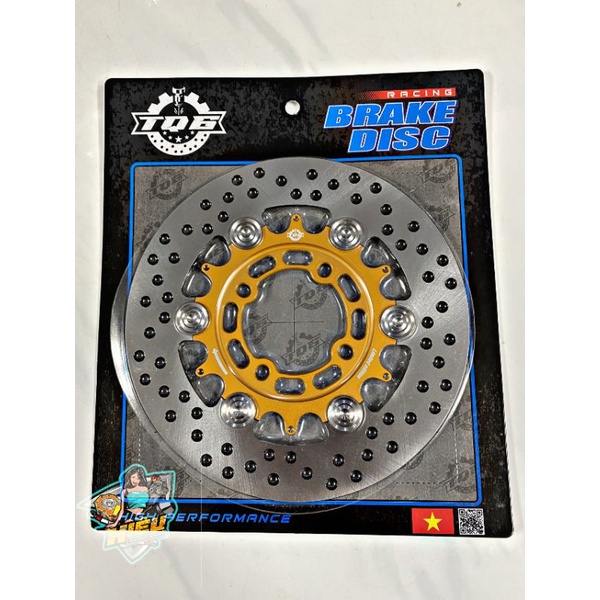 Đĩa TQ6 Lòng Nhôm 4Lỗ Khoen Nút Inox Size 220 Gắn Cho Ya - Honda