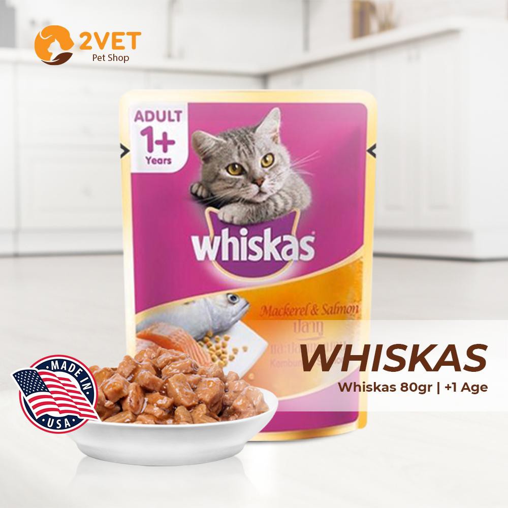 Thức Ăn Pate Cho Mèo - Whiskas - Thương Hiệu Nổi Tiếng - Gói Vừa - Tiện Lợi - Nhiều Dinh Dưỡng