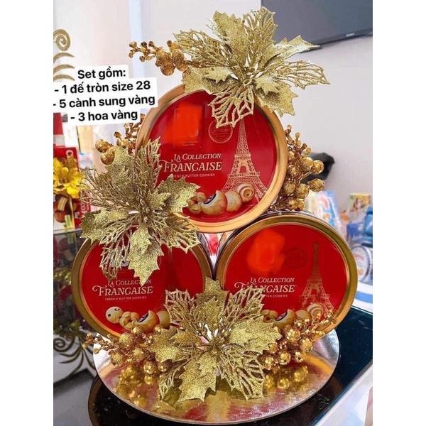 Set phụ kiện tráp lễ tài lộc bia và bánh