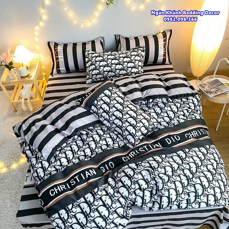 [FREESHIP] Bộ chăn ga gối ga giường cotton poly Hàn Quốc các mẫu kẻ caro vintage - Ngân Khánh Bedding drap giường(link2)