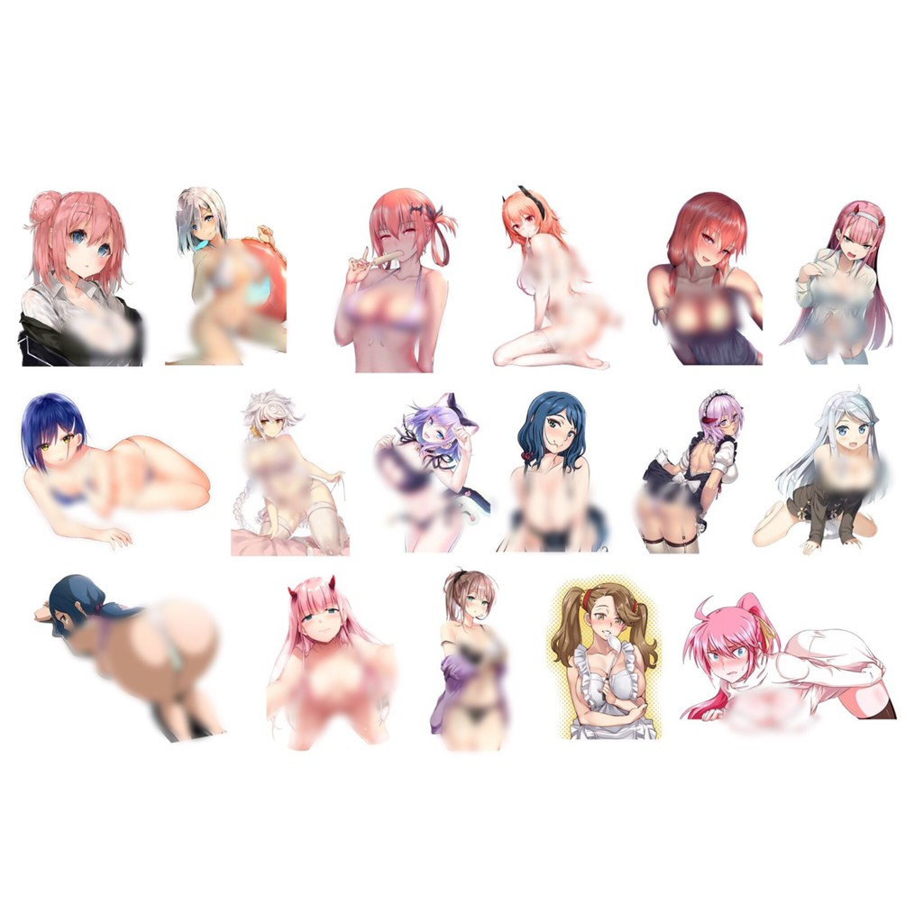 H2 Sticker Anime Sexy Girl chất liệu Vinyl không thấm nước thiết kế độc đáo trang trí mũ bảo hiểm,máy tính,vali,...