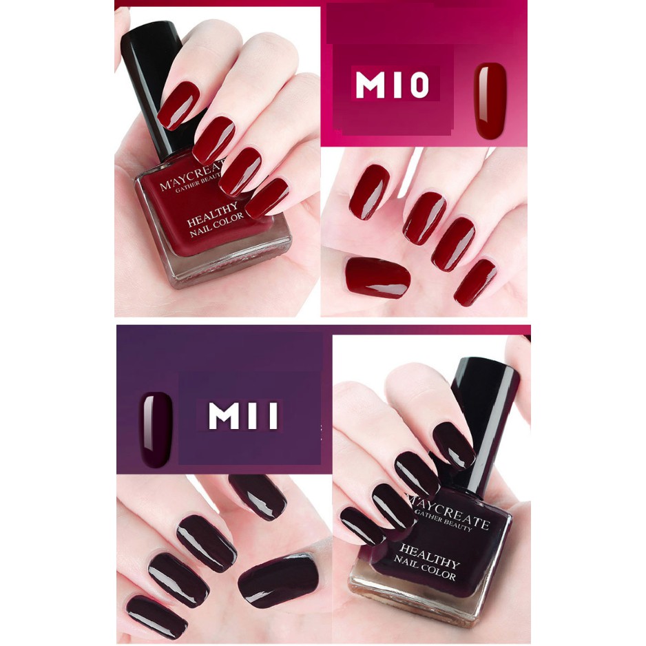 Sơn Móng Tay Chai vuông Maycreate- Hàng Nội Địa Trung Healthy Nail Color