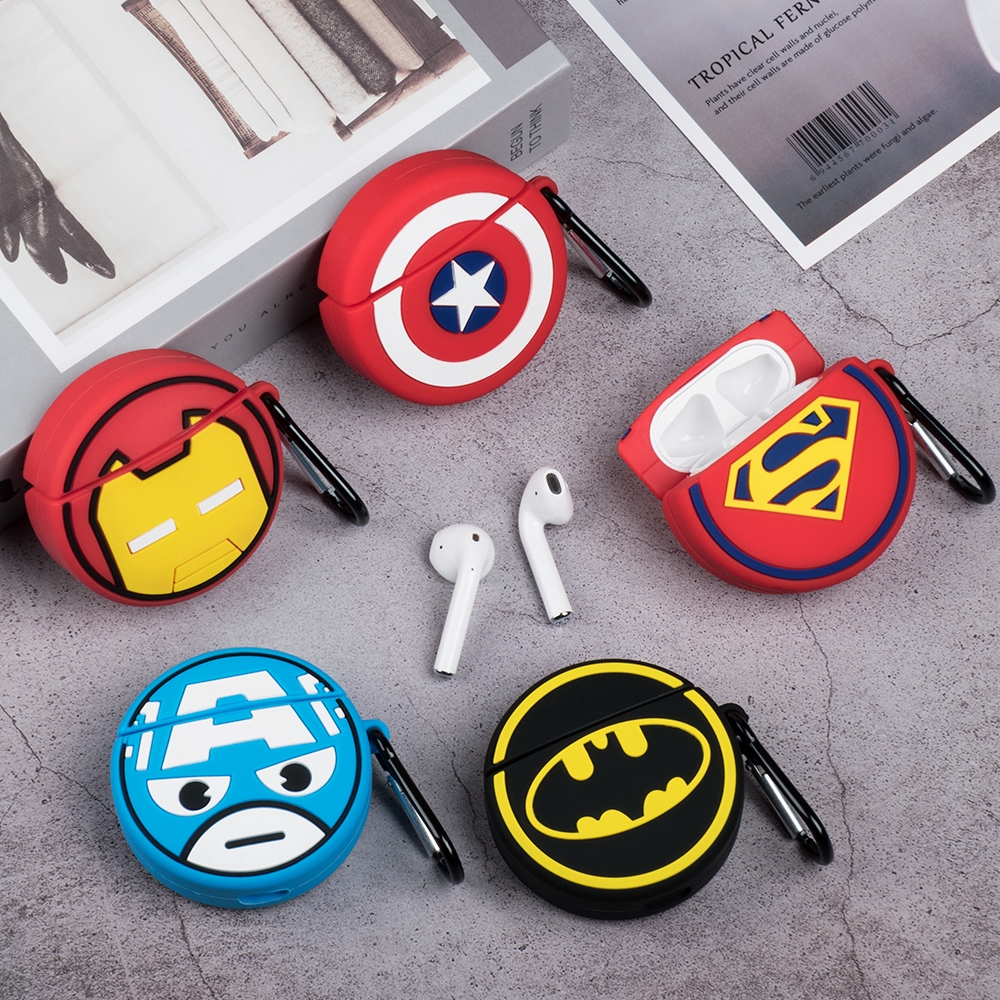 Vỏ bảo vệ hộp đựng tai nghe bluetooth không dây Apple Airpods 1 2 phong cách phim Iron Man