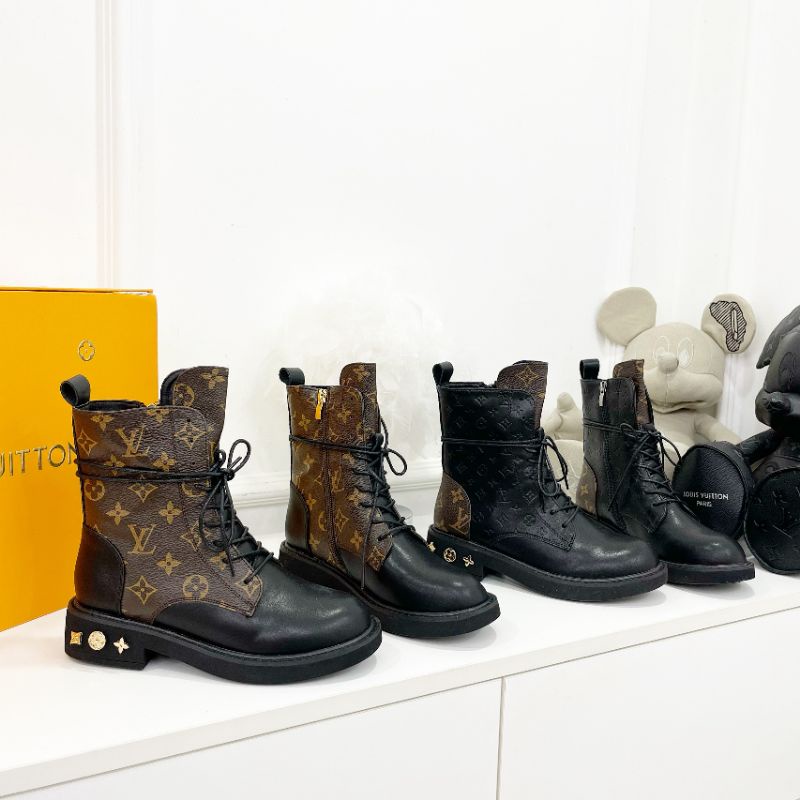 (ẢNH THẬT) Boot Chiến Binh Dây Buộc Hoạ Tiết Da Mềm Êm Fullbox Bill Tũi Hãng Cao Cấp