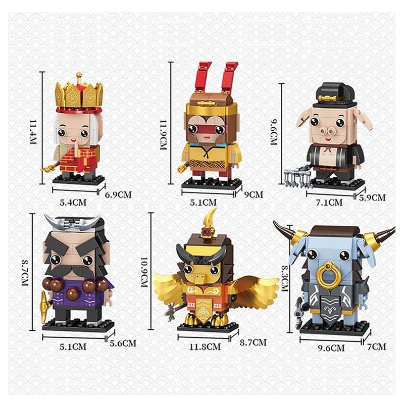 Mô hình lắp ráp 3d mini tôn ngộ không trư bát giới sa tăng đường tăng bộ xếp hình 12 nhân vật tây du ký Gôn đồ chơi