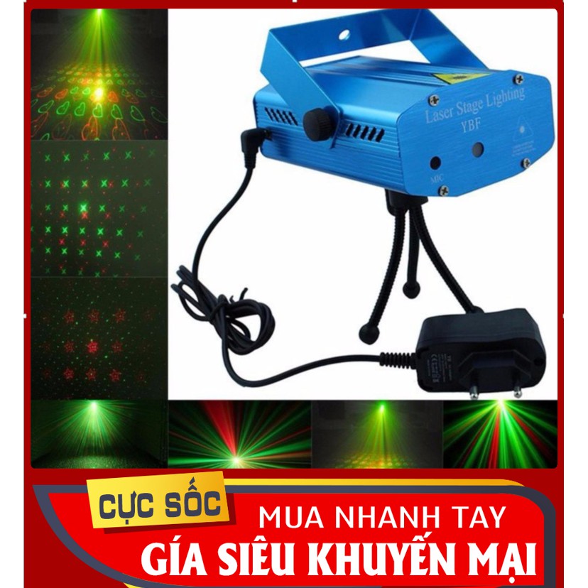 Đèn chiếu sân khấu hoa văn trang trí Laser nhiều chế độ có đế 3 chân