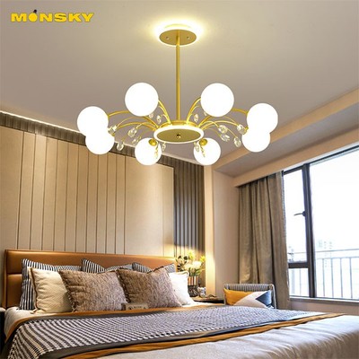Đèn chùm MONSKY DESPE loại 8 bóng kiểu dáng hiện đại, sang trọng trang trí nhà cửa độc đáo - kèm bóng LED chuyên dụng.