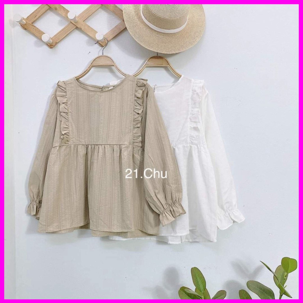 áo babydoll tay bèo tiểu thư hàng QC A282 chuyensiquanaonugiare