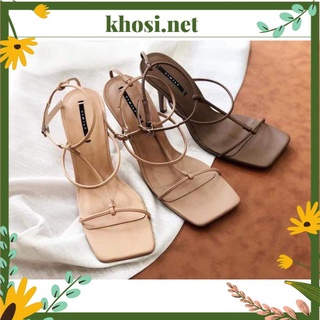 Giày sandal mũi vuông  dây kiểu chữ T gót 7p mới-  hàng đẹp dự tiêc - bảo hàng 100%  - freeship - CG-0451