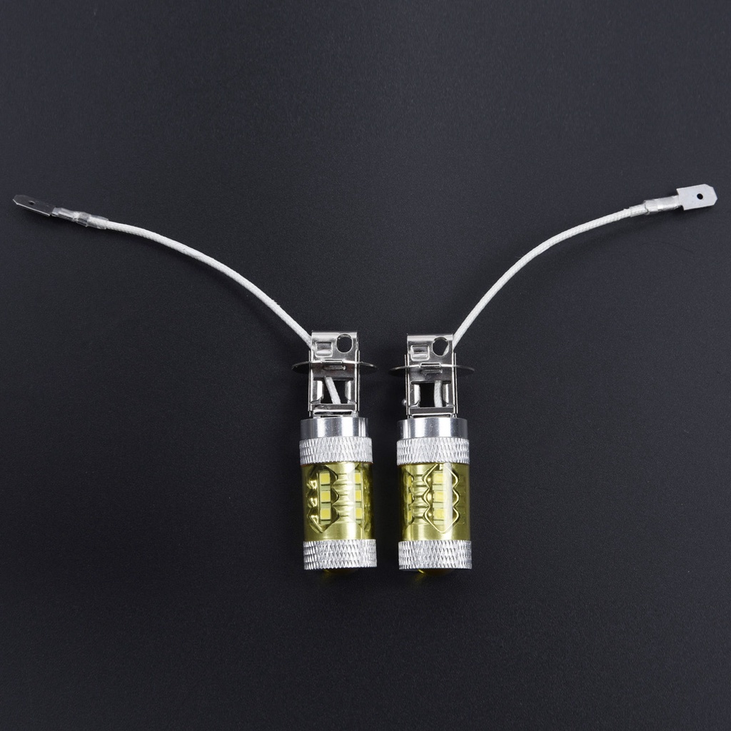 Set 2 Bóng Đèn Sương Mù 12-24V H3 80W 16 SMD LED Màu Vàng Dành Cho Xe Tải
