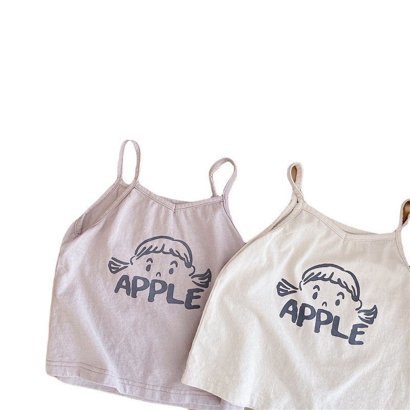 Áo Sát Nách In Họa Tiết Hoạt Hình Phong Cách Hàn Quốc Thời Trang Mùa Hè Cho Bé Gái