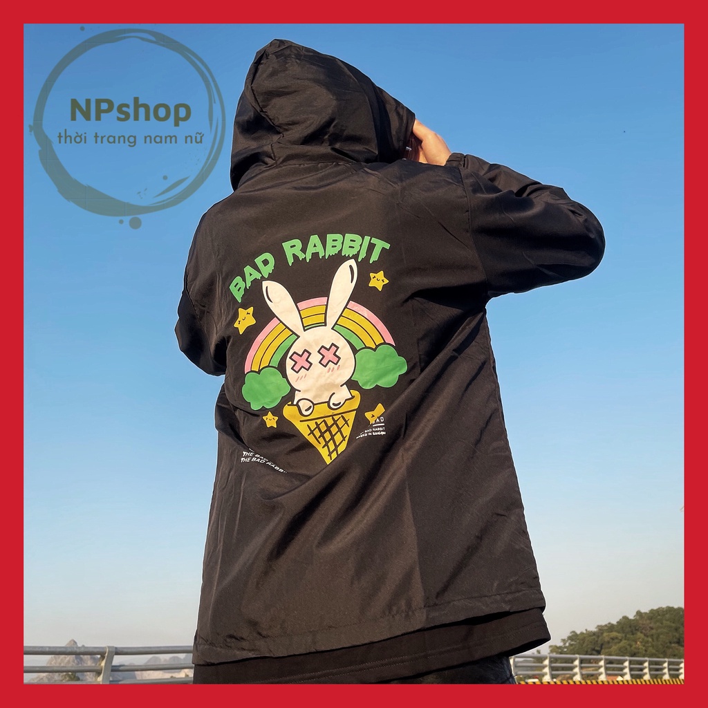 Áo khoác dù Bad Rabbit nam nữ form rộng , áo gió Unisex Chống Nắng ulzzang Jacket Bomber | BigBuy360 - bigbuy360.vn