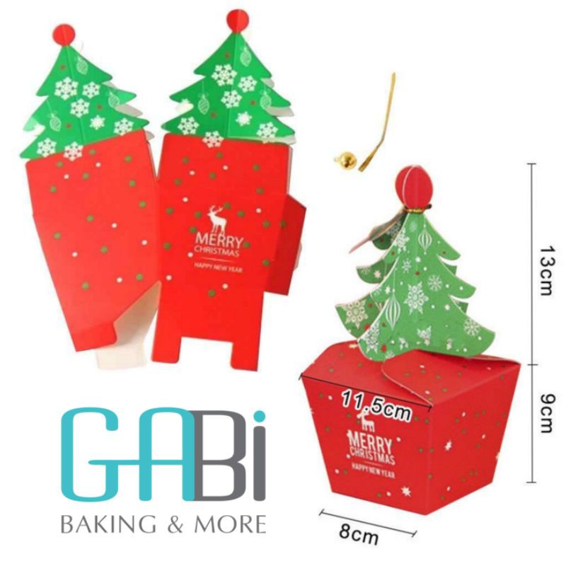 Hộp giấy đựng kẹo, cookie hình cây thông Noel
