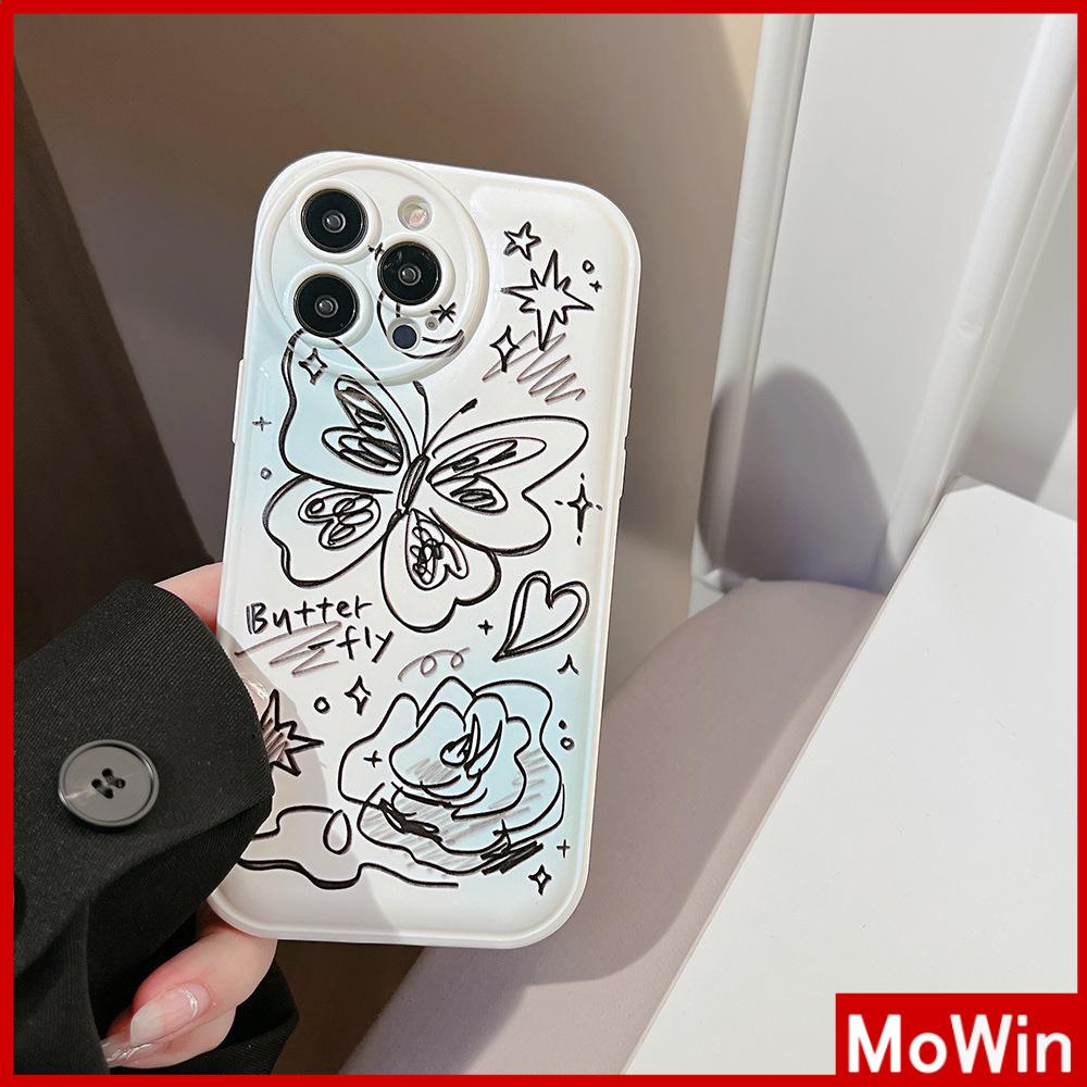 Ốp điện thoại TPU silicon túi khí in bướm thích hợp cho iPhone 11 Pro Max 13 Pro Max 12 Pro Max 7Plus xr XS Max