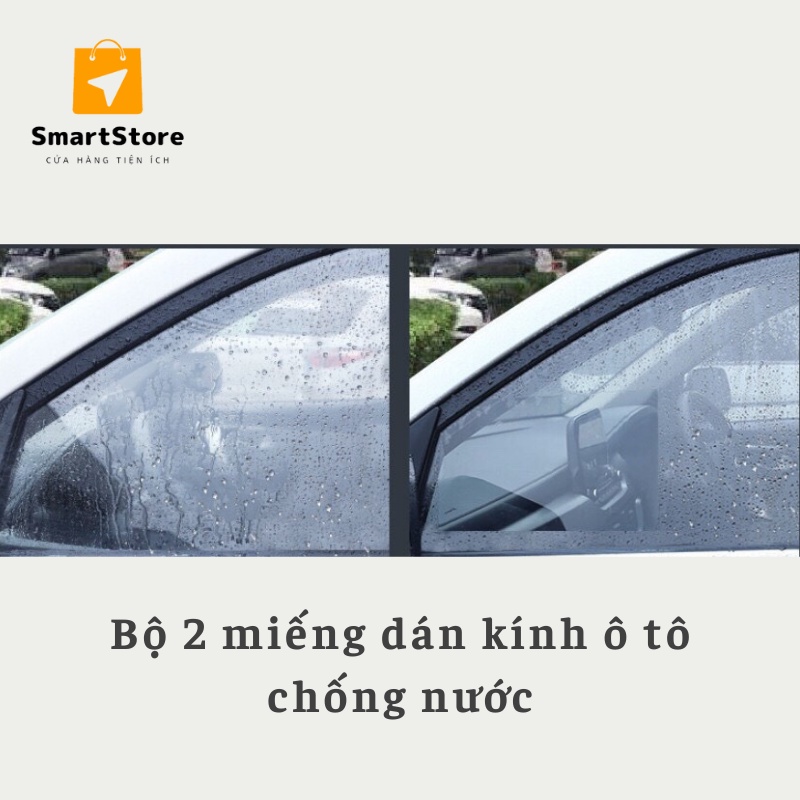 Bộ 2 Miếng Dán Kính Ô Tô Chống Bám Nước Chống Lóa Hình Chữ Nhật