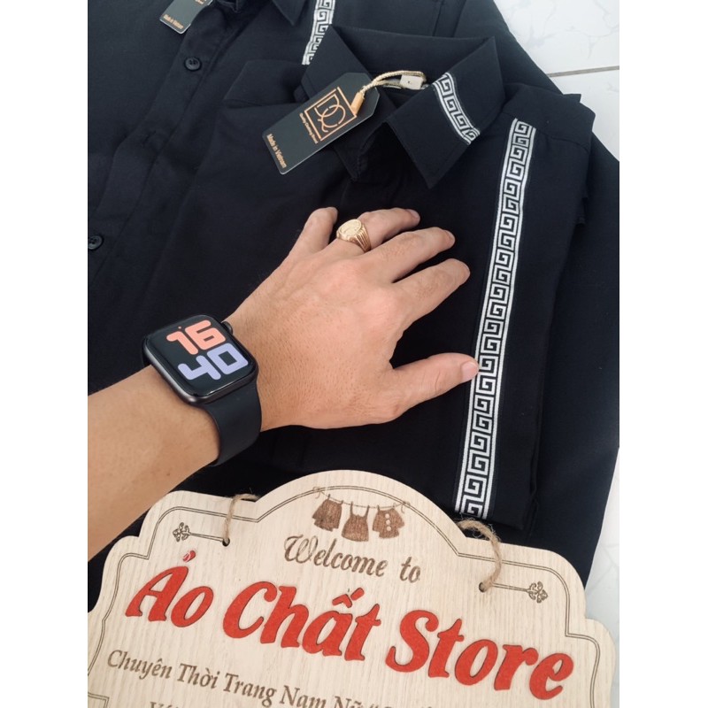 (Ảnh Thật) Áo Sơ Mi Nam Đen Viền Thổ Cẩm Cực Đẹp | Hàng Form Chuẩn Shop | BigBuy360 - bigbuy360.vn
