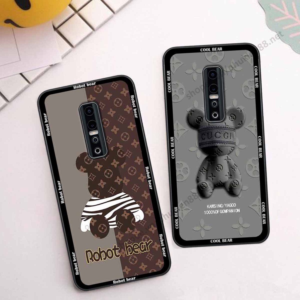 Ốp Vivo V17 Pro bear, k@ws thương hiệu phong cách ốp lưng thời trang cao cấp