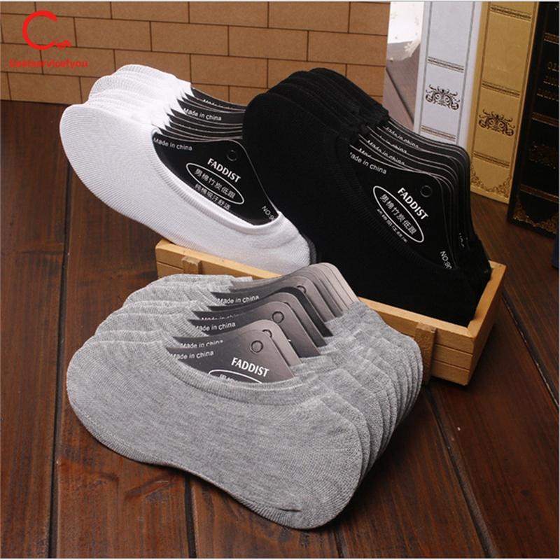Set 10 đôi vớ cotton nửa bàn chân chống trượt cho nam nữ