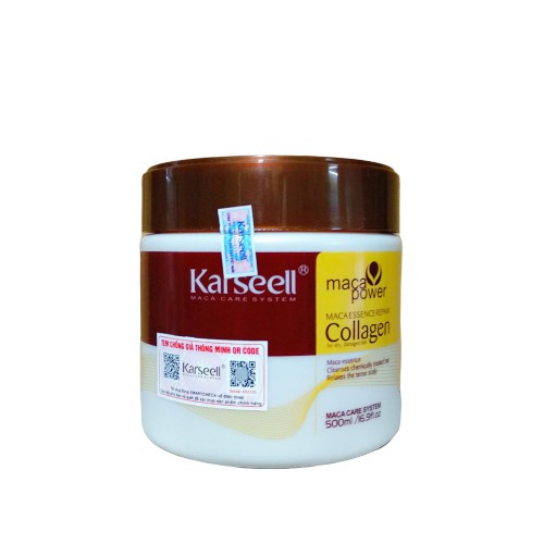 Kem Hấp Tóc Collagen Karseell Maca Siêu Mềm Mượt Tóc Ý 500ml Dạng hủ