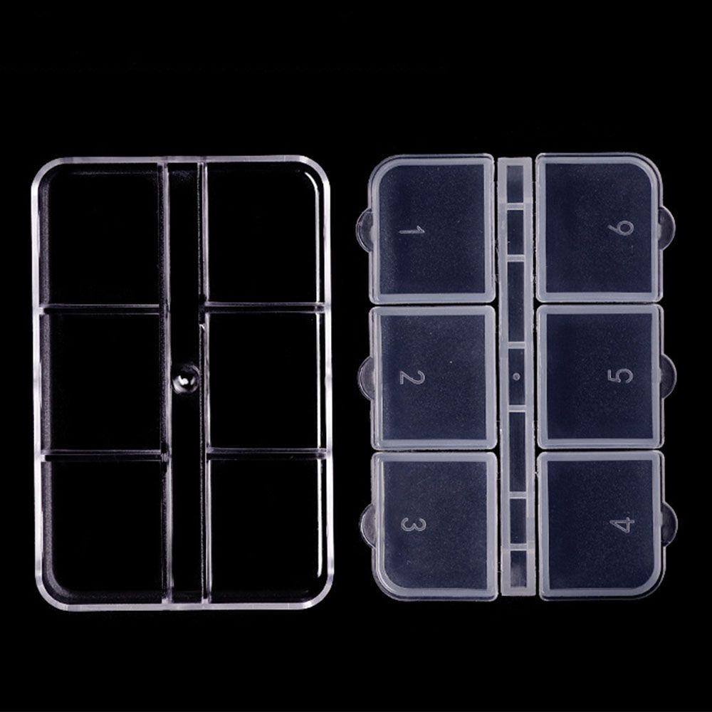 DANILO Hộp Đựng Trang Sức / Hạt Làm Móng Tay 6 Ngăn Hình Chữ Nhật Chống Vỡ Nhỏ Gọn Tiện Lợi Ốp