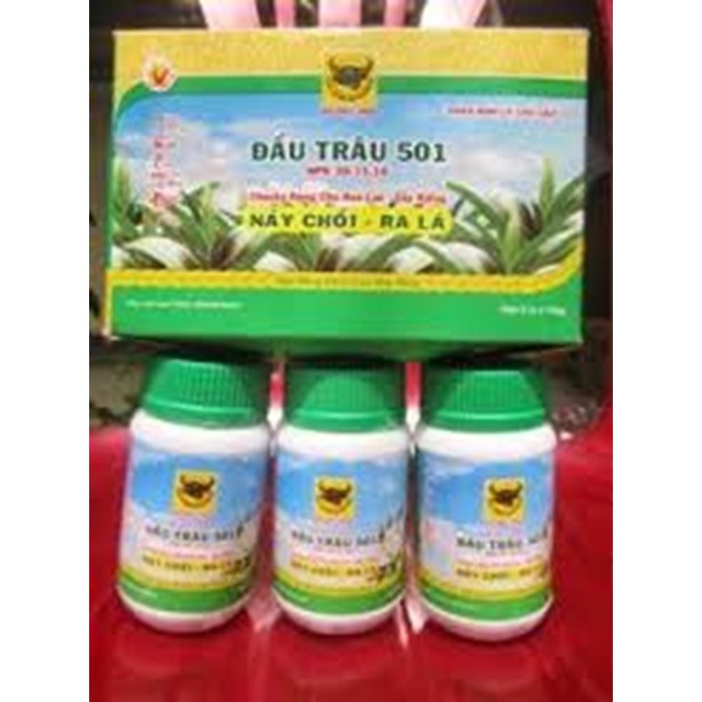 PHÂN BÓN LÁ ĐẦU TRÂU 501 NẢY CHỒI RA LÁ CHO CÂY TRỒNG LỌ 100G