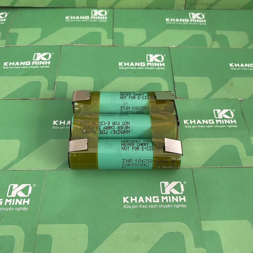 Khối pin 12V 3S Samsung 25R tháo khối, thay thế pin máy công cụ 10.8V - 12.6V