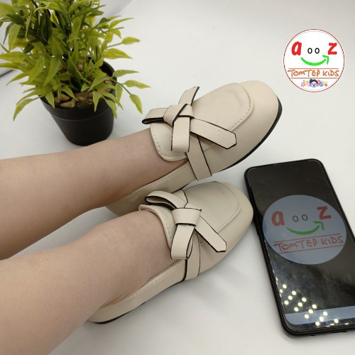 [ảnh thật] Giày búp bê đính nơ - giày học sinh phong cách Hàn Quốc,giày tiểu thư cho bé 2-15tuổi mẫu mới nhất 2021