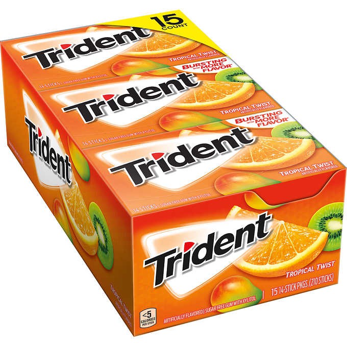 ( Bán sỉ ) Lốc 12 thanh Kẹo gum Trident (4 vị)