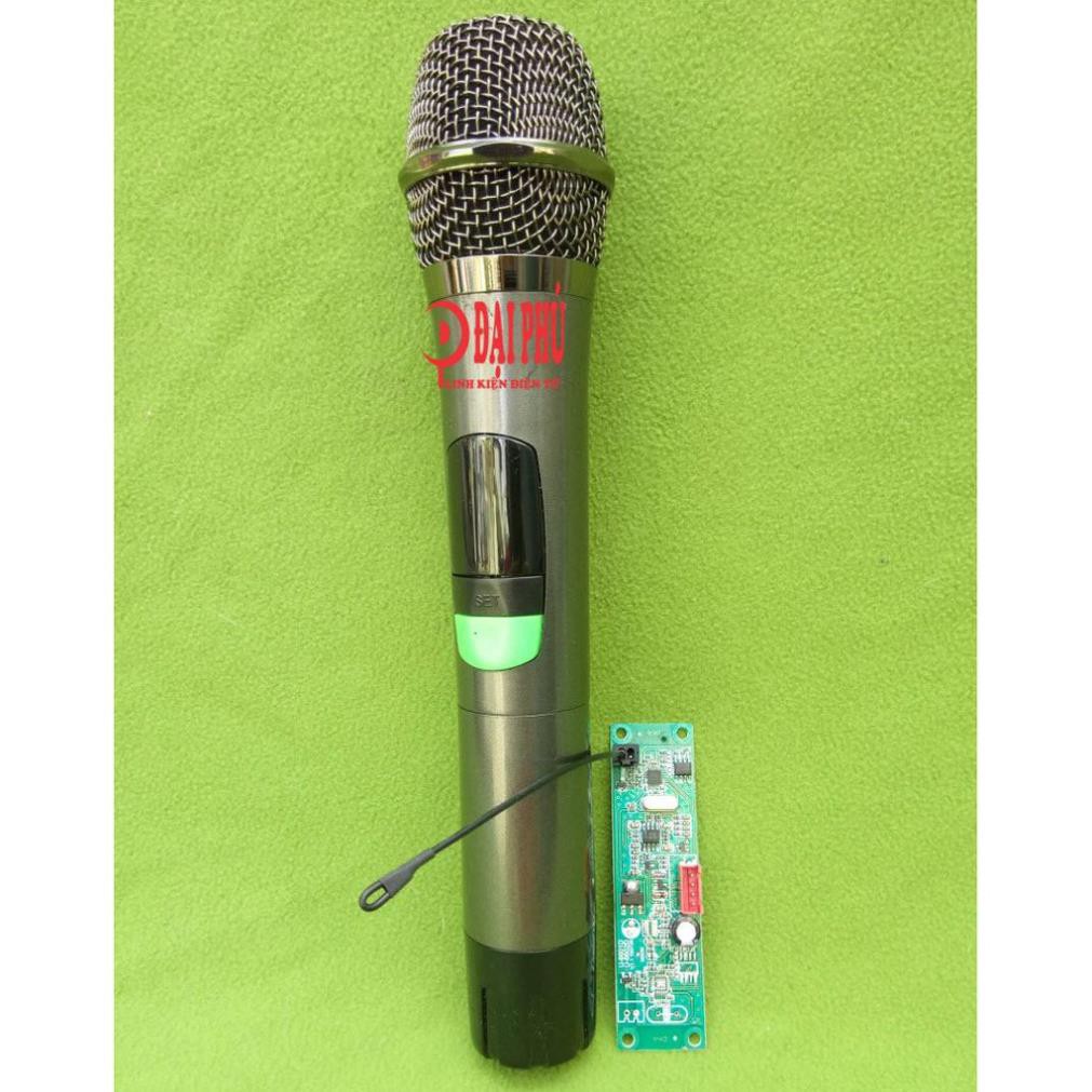 Micro không dây đơn UHF loa kéo mạch loa kéo - SET tần số - thân nhôm - phím bấm, micro cho loa kéo