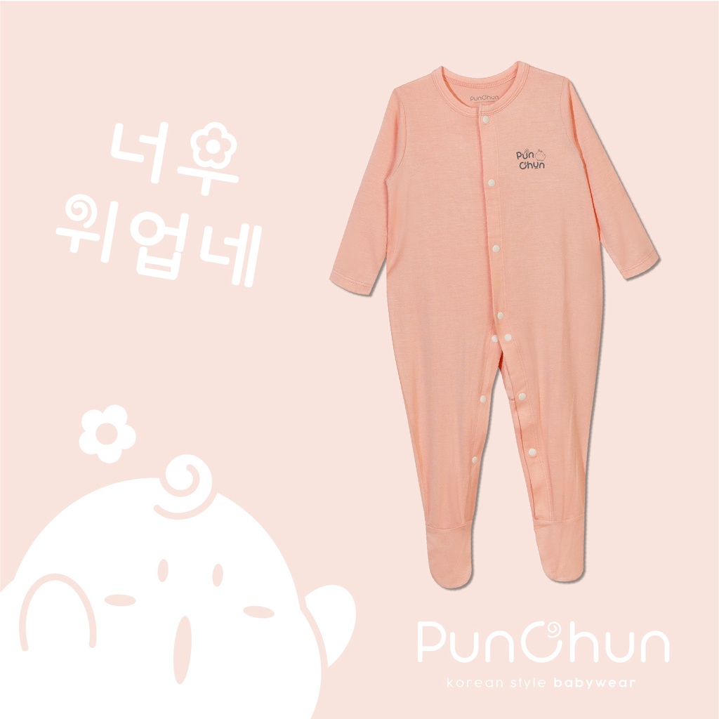 [RẺ VÔ ĐỊCH] Body dài tay cúc giữa sơ sinh 0-12m Punchun