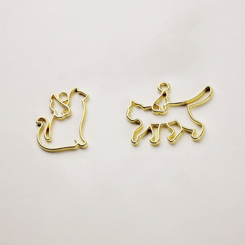 Set 11 khung kim loại hình mèo/cáo dùng làm đồ trang sức