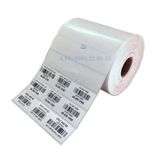 Giấy In Mã Vạch 3 Tem 22x35mm (Cuộn 50 Mét) - Decal Mã Vạch 3 Tem