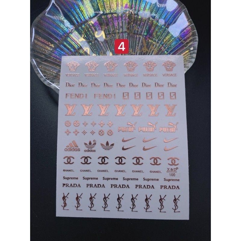 sticker hình thương hiệu dán móng tay nail
