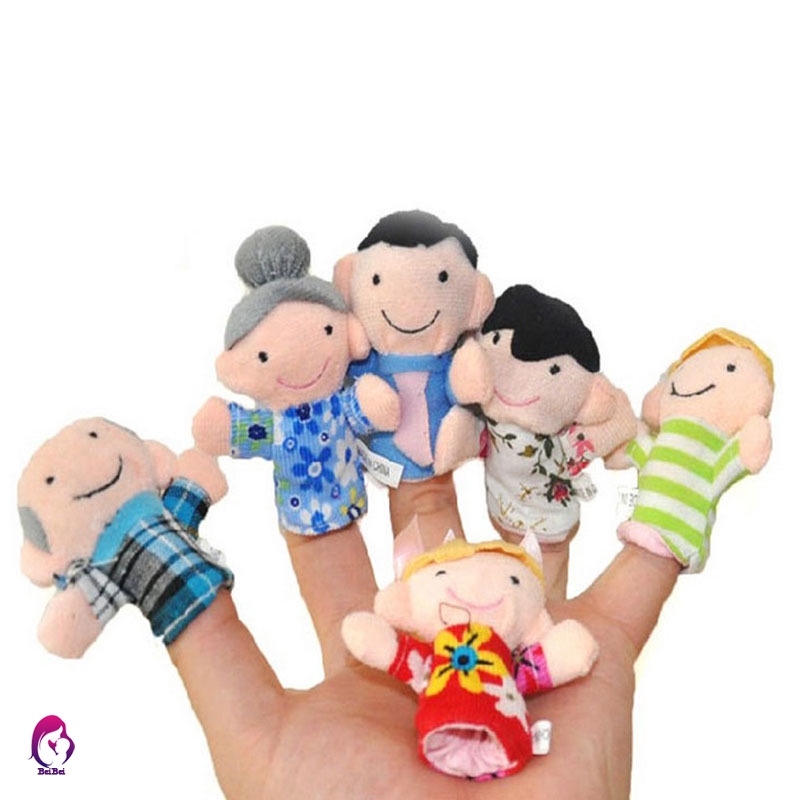 【Hàng mới về】 6 Pcs Finger Family Puppets Cloth Doll Props for Kids Toddlers Educational Toy