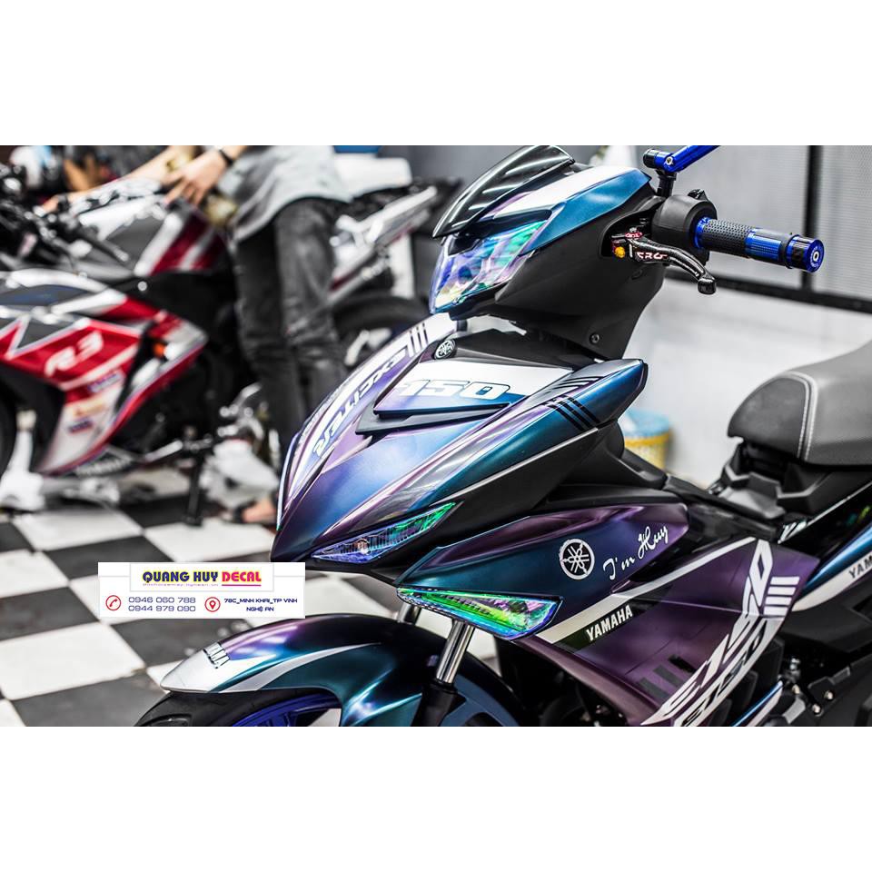Tem trùm exciter 150 xanh tím, độ team decal xe ex dán đời 2015-2020
