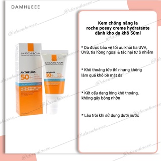 < đủ bill > kem chống nắng La. Rô.Che. Pô. sây creme hydratante dành kho da khô 50ml