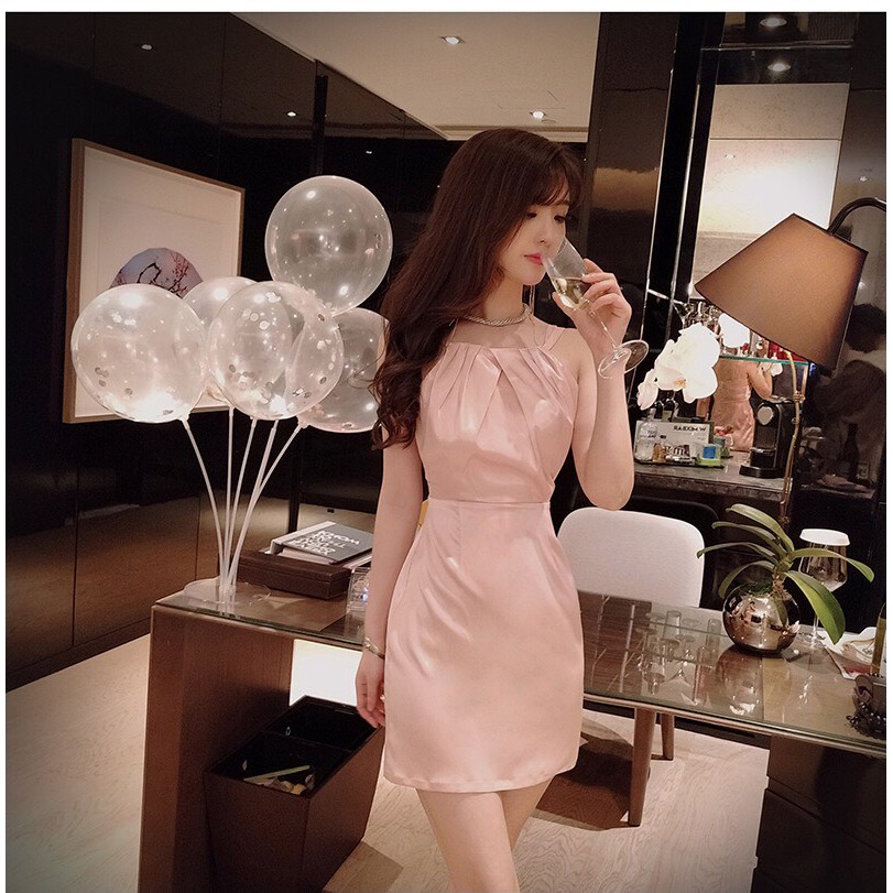 (order) ĐẦM DỰ TIỆC MÀU HỒNG PASTEL, SIZE SML