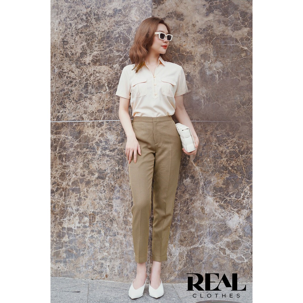 Sơ mi túi hộp nude_REAL